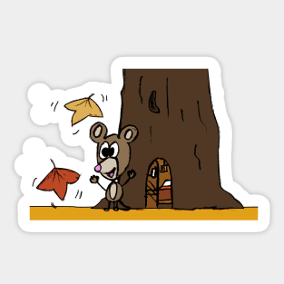 Doodle Mouse Autumn Fall Sticker